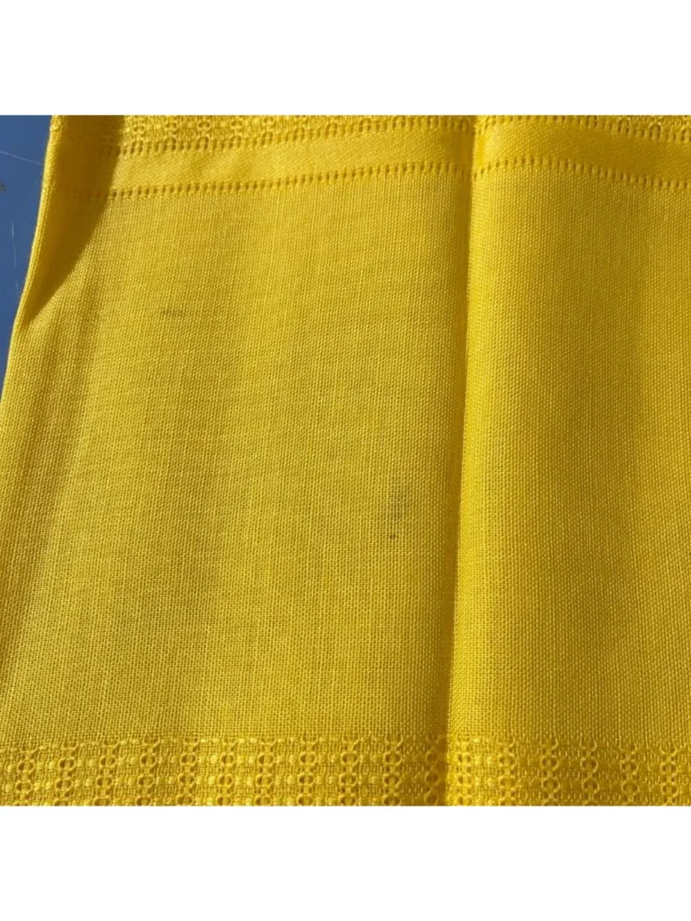 VTG Linen Cloth Napkins Set of 12 Butter Yellow (READ) 16